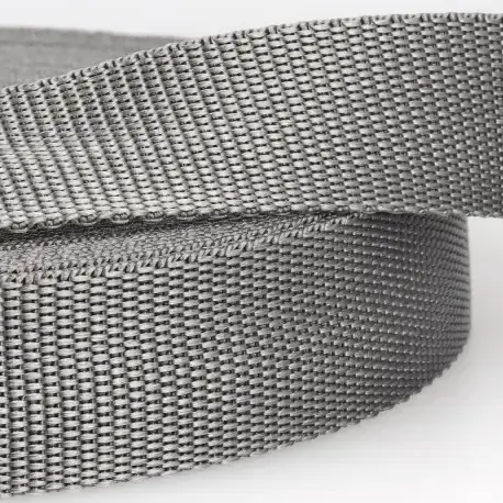 Väskband i polyester, mörkgrå 25 mm - Expressleverans