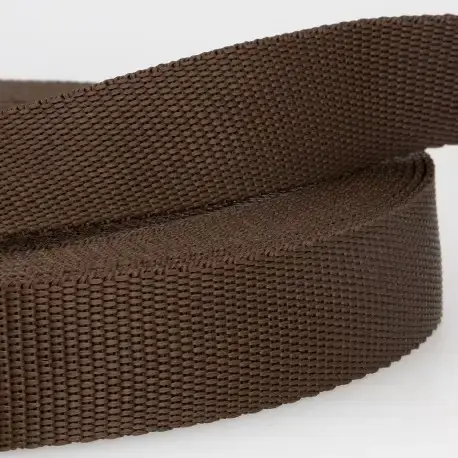 Väskband i polyester, mörkbrun 40 mm - Specialpris