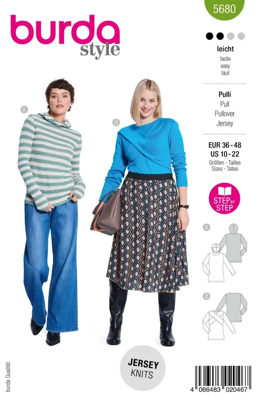 Rea | Burda 5680 pullover dam, stl 36-48