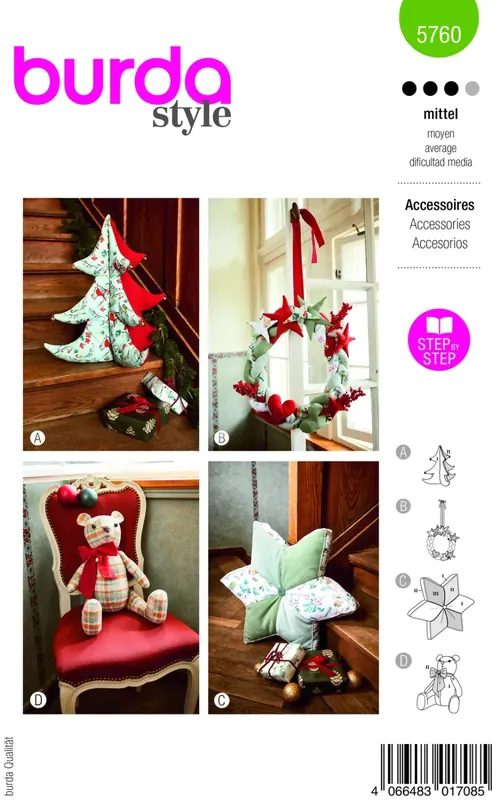 Outlet - Burda Mönster 5760 - Julpynt