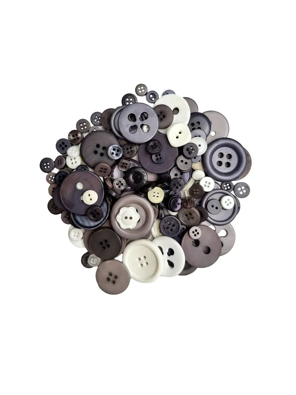 Button Mix - Grå/Hvit - Nyinkommet