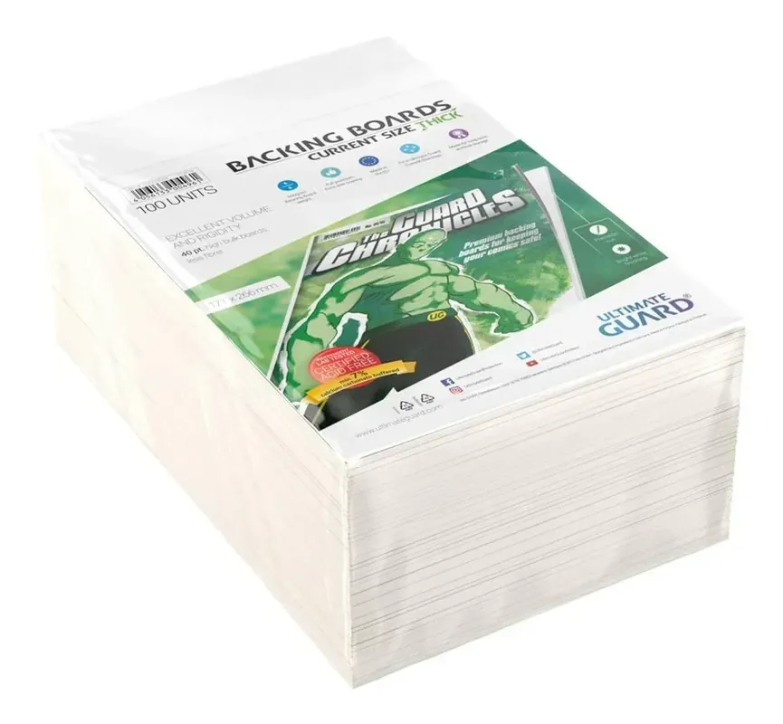 Ultimate Guard Comic Backing Boards (100) - Current Size Thick - Slutrea